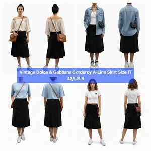 Vintage Dolce & Gabbana Corduroy A-Line Skirt Size IT 42/US 6